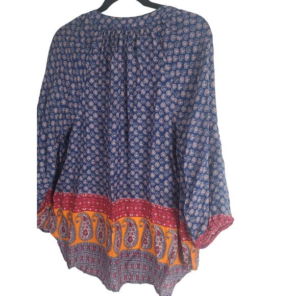 Soft Surroundings Blouse L Womens Light Weight Long Sleeve V Neck Pullover - Picture 9 of 11